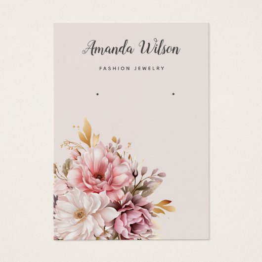 Elegante chique Waterverf Boho oorbel display kaar Visitekaartje (Voorkant)