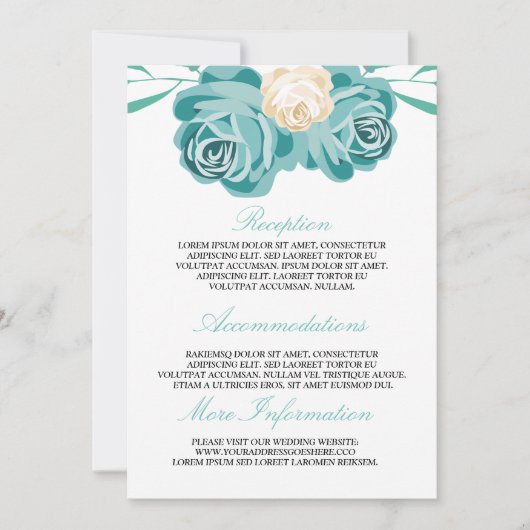 Elegante chique Waterverf bruiloft informatie Gast Kaart (Voorkant)