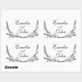 Elegante chique waterverf Lavendel en Eucalyptus Rechthoekige Sticker (Vel)