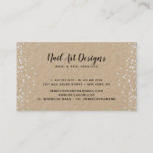 Elegante chique zilveren glitter confetti kraft mi visitekaartje (Achterkant)