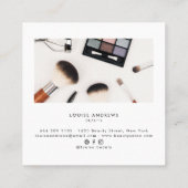 Elegante chique zilveren glitter eenvoudige witte  vierkante visitekaartje (Achterkant)