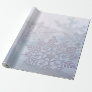 Elegante Chique Zilveren Sneeuwvlokken Kerstfeest Cadeaupapier