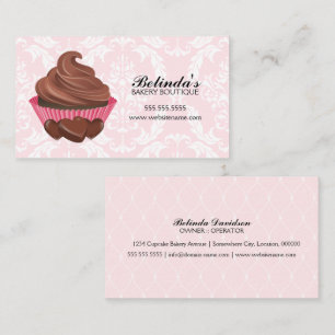 Elegante Chocolade Cupcake Bakkerij Visitekaartje