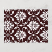 Elegante Chocolade Damask Trouwtafel Nummer Kaart (Achterkant)