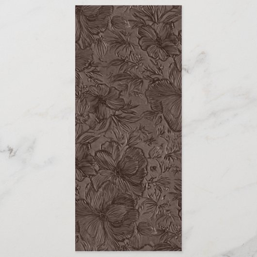 Elegante Chocolade Mocha bruiloft Menu (Achterkant)