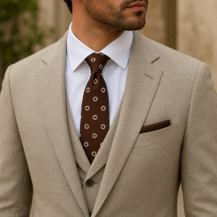 Elegante Chocoladebruine Stippen Stropdas