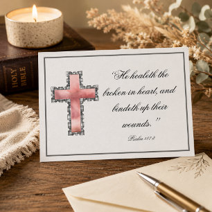 Elegante christelijke condoleance briefkaart