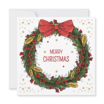 Elegante Christmas Wreath Square Wenskaart