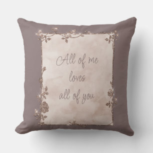 Elegante Cinnamon Slate Sparkle Lijst Valentijn Kussen