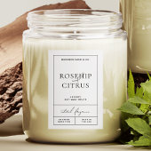 Élégante cire de soja bougie moderne Étiquette rec