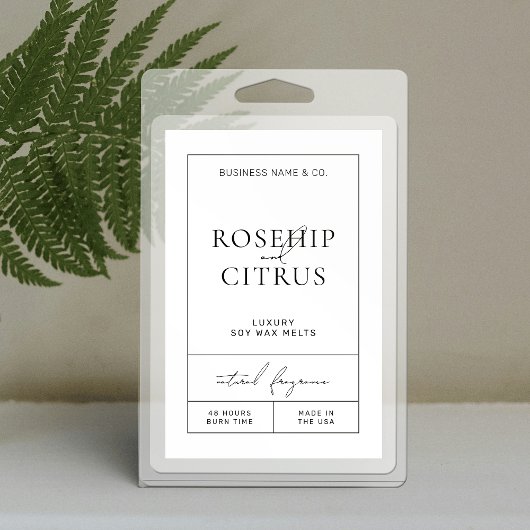 Élégante cire de soja bougie moderne Étiquette rec