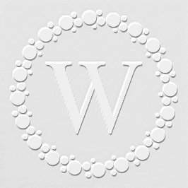 Elegante Cirkels Stippen Lijst Enig Initiaal Monog