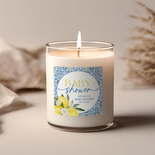 Elegante citroen mediterraan sticker voor babyshow