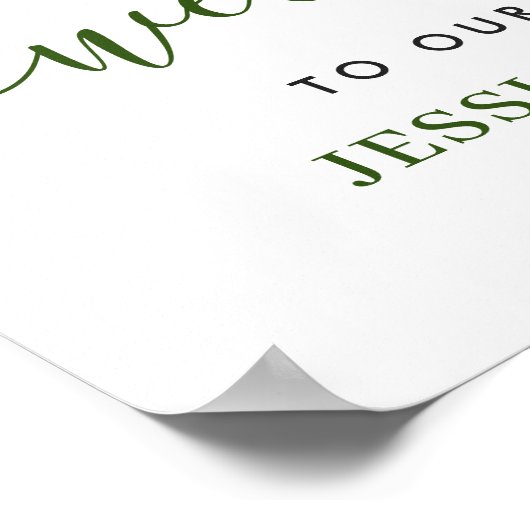 Elegante citroenen groen Huwelijks Welkom Bord Poster (Hoek)