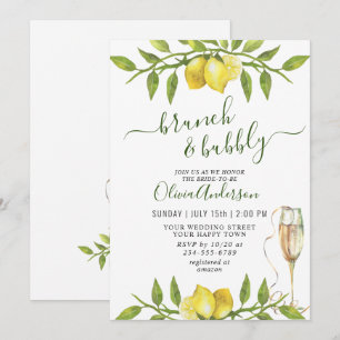 Elegante citroenen waterverf groen BRUNCH & BRUISE Kaart