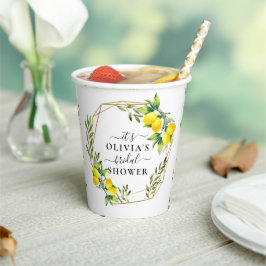 Elegante citroengeometrische bruidssalon papieren  papieren bekers