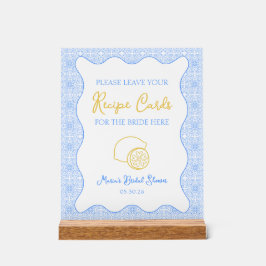 Elegante citroenreceptkaart bord voor bruidsfeeste