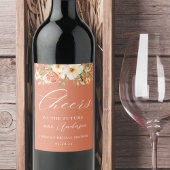 Elegante Citrus Bloemige Bruids-Shower Wijn Etiket