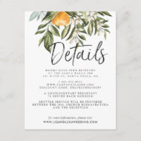 Elegante Citrus Boomgaard Boho Trouw Gast Details