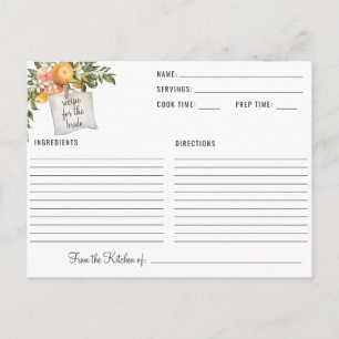 Elegante Citrus Botanische Bruiloftsdouche Recept Briefkaart