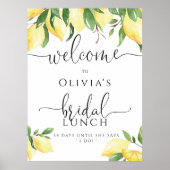 Elegante Citrus Bridal Lunch Welkom Poster (Voorkant)