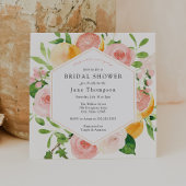 Elégante Citrus Floral Bridal Showeuse Invitation
