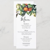Elegante citrus groen oranje bloesem menu (Voorkant / Achterkant)