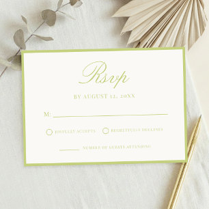 Elegante Citrus Groen Oude Rijke Bruiloft RSVP Kaartje