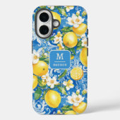 Elegante Citrus Monogram gepersonaliseerde naam Case-Mate iPhone Case (Achterkant)
