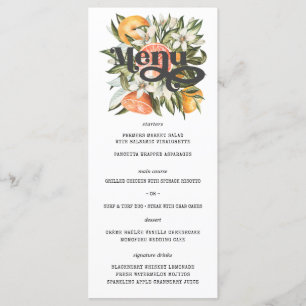 Elegante Citrus Orchard Boho Botanische bruiloft M Menu