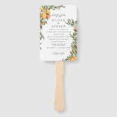 Elegante Citrus Orchard | Trouwprogramma Hand Fan Handwaaier (Voorkant)