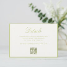 Elegante Citrusgroene Old Money QR Code Huwelijk
