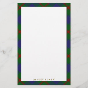 Elegante Clan Agnew Tartan Plaid Briefpapier