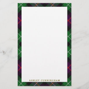 Elegante Clan Cunningham Tartan Plaid Briefpapier
