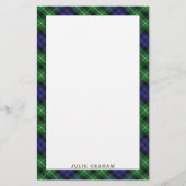 Elegante Clan Graham Tartan Plaid Briefpapier (Voorkant)