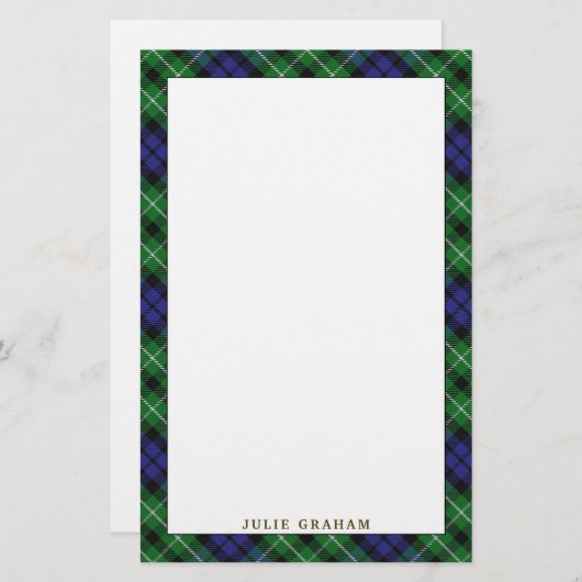 Elegante Clan Graham Tartan Plaid Briefpapier (Voorkant / Achterkant)