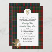 Elegante Clan MacCain 3 Plaid bruiloft uitnodiging (Voorkant / Achterkant)
