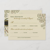 Elégante classe Boho Green Spirales mariage RSVP (Devant / Derrière)