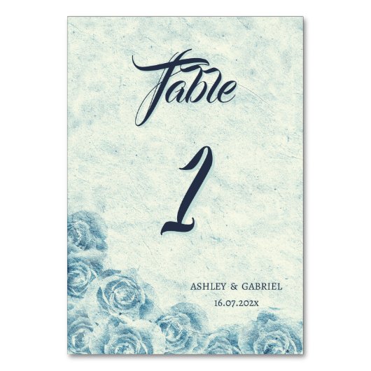 Elegante Classic Bloemen Rustieke Trouwtafel Nº 2 Kaart (Voorkant)