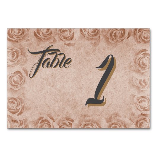 Elegante Classic Bloemen Rustieke Trouwtafel Nº 3 Kaart (Voorkant)