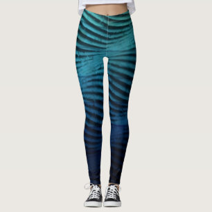 Elegante Classic Blue Waves in Waterverf Leggings
