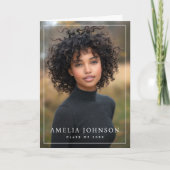 Elegante classic border afstuderen afstuderen foto bedankkaart (Voorkant)