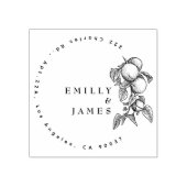 Elegante Classic Botanische Sinaasappels Paar brui Rubberstempel (Afrduk)