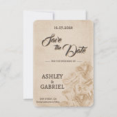 Elegante Classic Floral Rustic Wedding Save Date 1 Save The Date (Voorkant)