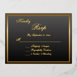 Elegante Classic Gold Script Wedding RSVP Kaart