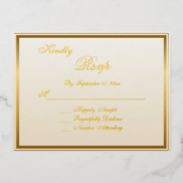 Elegante Classic Gold Script Wedding RSVP Kaart