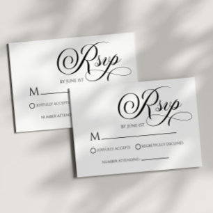 Elegante Classic Minimalistische Wedding RSVP Kaar Kaartje