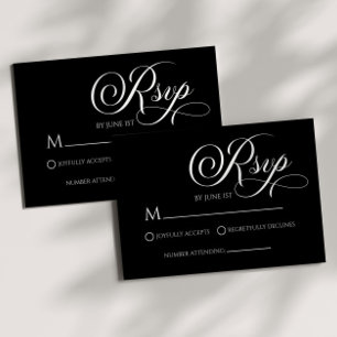 Elegante Classic Minimalistische Wedding RSVP Kaar Kaartje