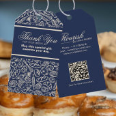 Elegante Classic Navy Blue Cake Bakkerij Cadeaulabel