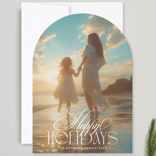 Elegante Classic Photo Christmas Holiday Arch Kaar Kaart